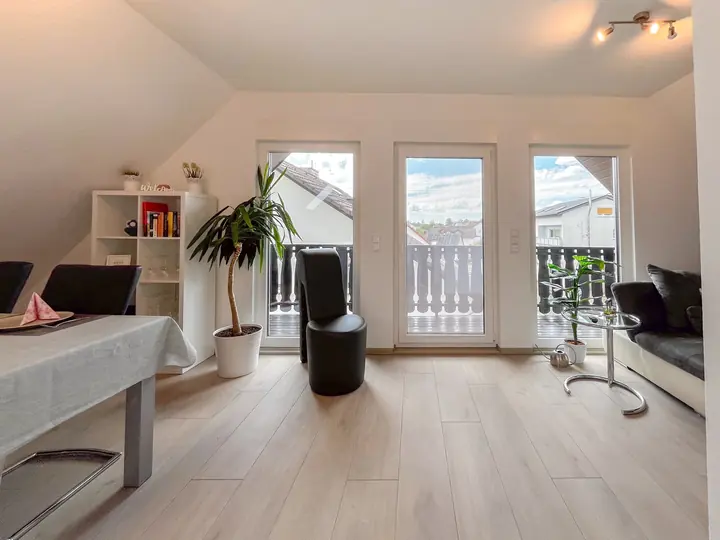 Spacious open-plan living and dining area